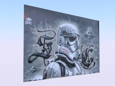 Graffiti wall VIII 3D model