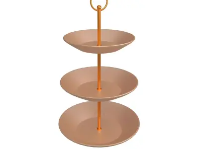 Three Tier Cake Stand v1 003 Low-poly 3D model