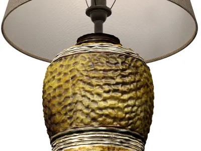 Rustic Style Aged Provence Country Nightstand Table Lamp 3D model