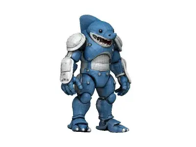 Shark Cyborg Low-poly 3D model