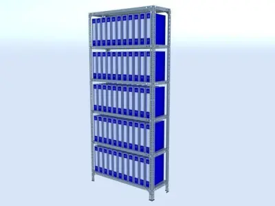 Storage and Archiving Steel Racking Systems 3D Model Pack