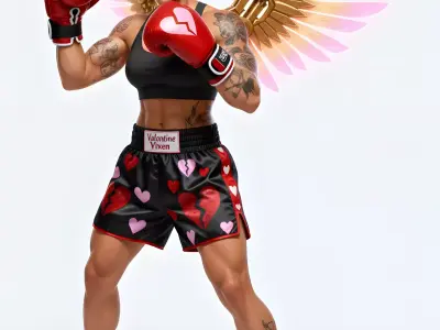Valentine Vixen Angel Boxer Character 3D Model Low-poly 3D model