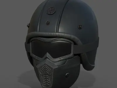 Helmet scifi military combat 3d futuristic technology  Low-poly 3D model