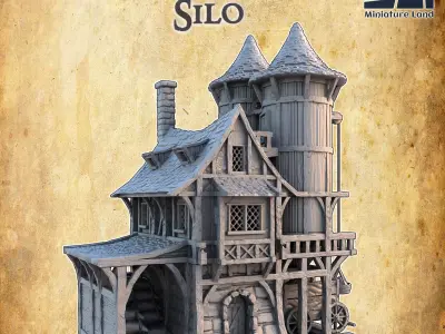 Medieval Grain Silo Tabletop Terrain 28 MM 3D print model