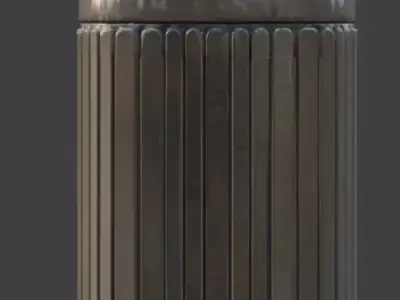 Urban Street Trash Bin 3D Model Low-poly 3D model buy