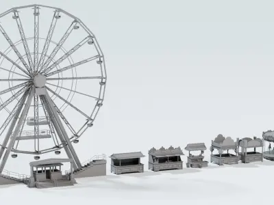 fun fair - ride attractions 3D model
