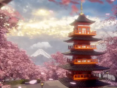 Arakurayama Sengen Park Japan 3d 3D model