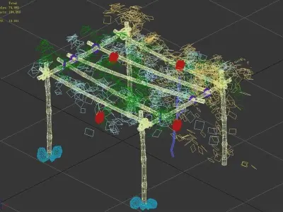 Climbed rattan - bamboo shed 01 3D model