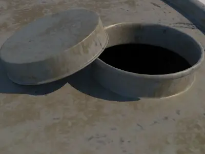 Metal Rust Barrel Low-poly 3D model