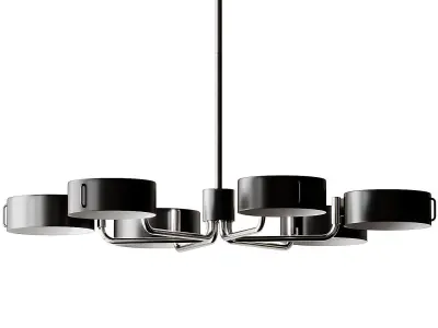 Axle Nickel Black Shade Chandelier by Robert Abbey 3D model