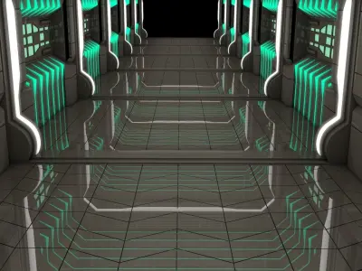 Sci Fi Corridor  Futuristic Corridor 3D model