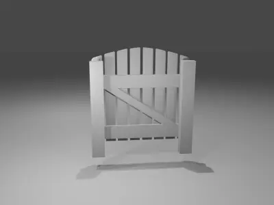 Wood fence lowpoly  Low-poly 3D model