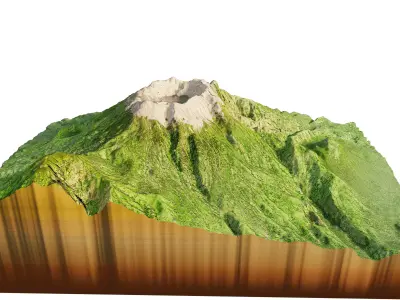 Mount Raung 3d model Terrain 3D model