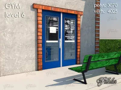 Gym Level Low-poly 3D model