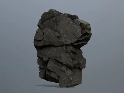 Stone rock Low-poly 3D model 3