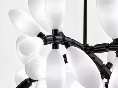 Kingdom modern chandelier with glass balls 3D model