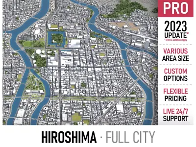 Hiroshima  Low-poly 3D model