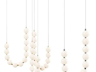 Glass Pearl Necklace Chandelier 3D model
