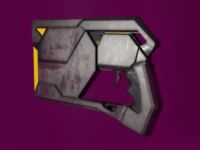 Stylized Sci-Fi Gun Weapon PBR low-poly game-ready Low-poly 3D model purchase