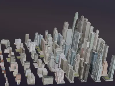 Complete City Buildings Pack Collection Low-poly 3D model