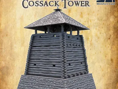 Medieval Cossacks Tower Tabletop Terrain 28 MM 3D print model