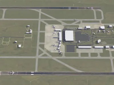 Jackson - Medgar Wiley Evers Airport Low-poly 3D model