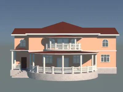 House with porch 3D model