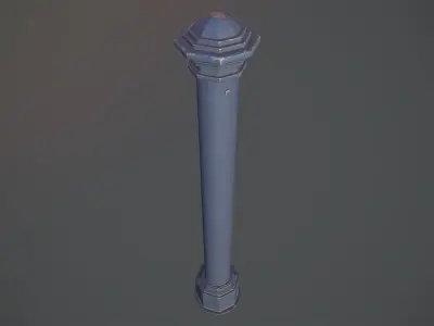 Barrier Bollard pack 3 Blue v3 Low-poly 3D model