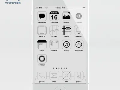Generic Phone Concept Design Low-poly 3D model