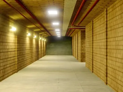 Subway Interior - Game Ready - PBR Low-poly 3D model