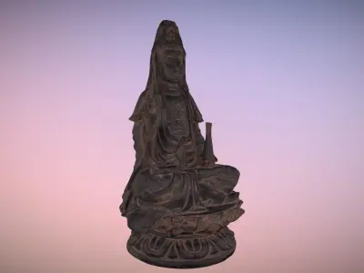 Kuan Yin Buddha Low-poly 3D model