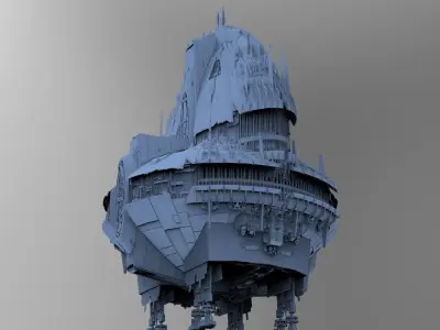 Sci-Fi Shuttle launcher Tower 3D model