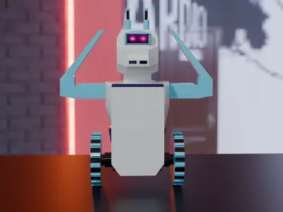 Robo 3D Model - Blender Cycles Render Free low-poly 3D model