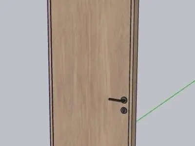 SketchUp dynamic door plain veneer Low-poly 3D model