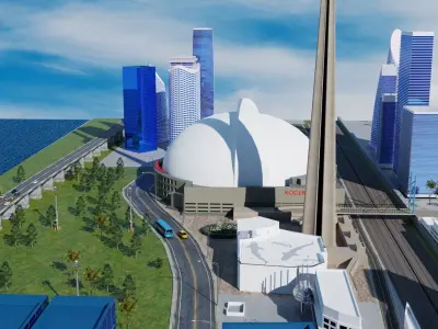 CN Tower Toronto City Canada 3D model