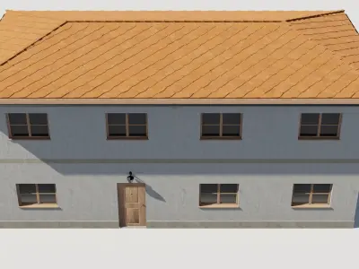 Realistic residential city building Low-poly 3D model