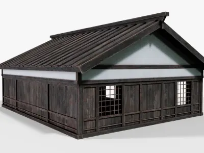 Japanese Warehouse Low-poly 3D model