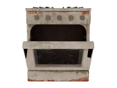 Old Oven Low-poly 3D model