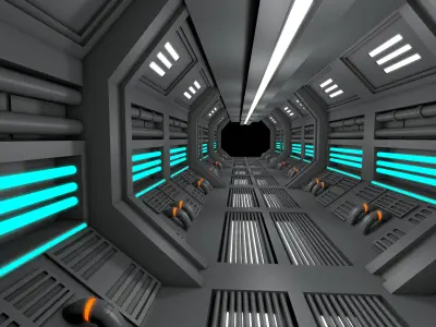 Sci fi Tunnel 3D model 8