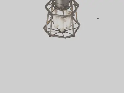 Industrialstyle light fixture model Low-poly 3D model