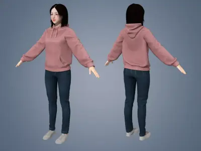 Girl Rigged 3D model 3D model Low-poly 3D model