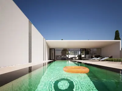 Modern Pool Villa V-ray 5 Cinema 4D 3D model