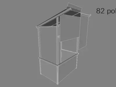 Shanty kiosk pack Low-poly 3D model