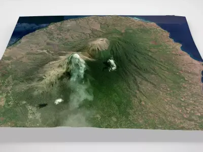 Volcano Lewotobi Flores Island Indonesia 3D model
