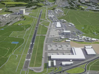 Luxembourg - Airport - LUX Low-poly 3D model