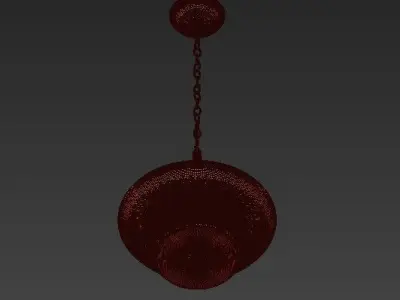 3-Light Brushed Nickel Pendant with Frosted Glass Shade 3D model