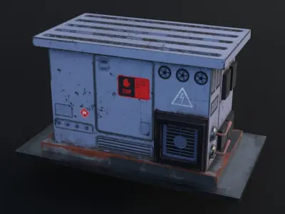Electrical Box Transformer  - Game Ready Low Poly PBR 3D Model Low-poly 3D model