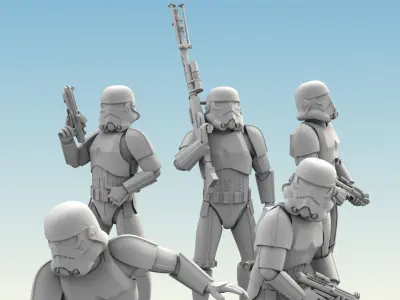 26 Figure Stormtrooper Printable Set-04 3D Model Pack