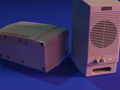 Retro 90s speakers - Altec Lansing ACS90 Free 3D model
