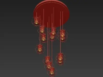 BETTINO chandelier made of metal and glass 3D model